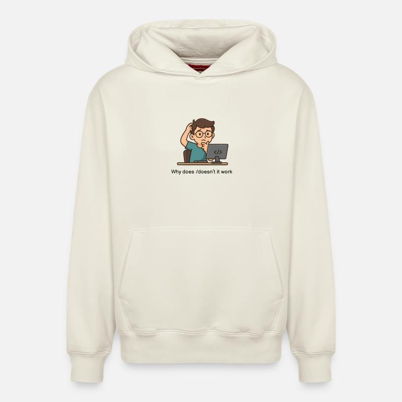 Why does/doesn't it work - Relaxed Unisex Organic Hoodie – by SPREAD - off white