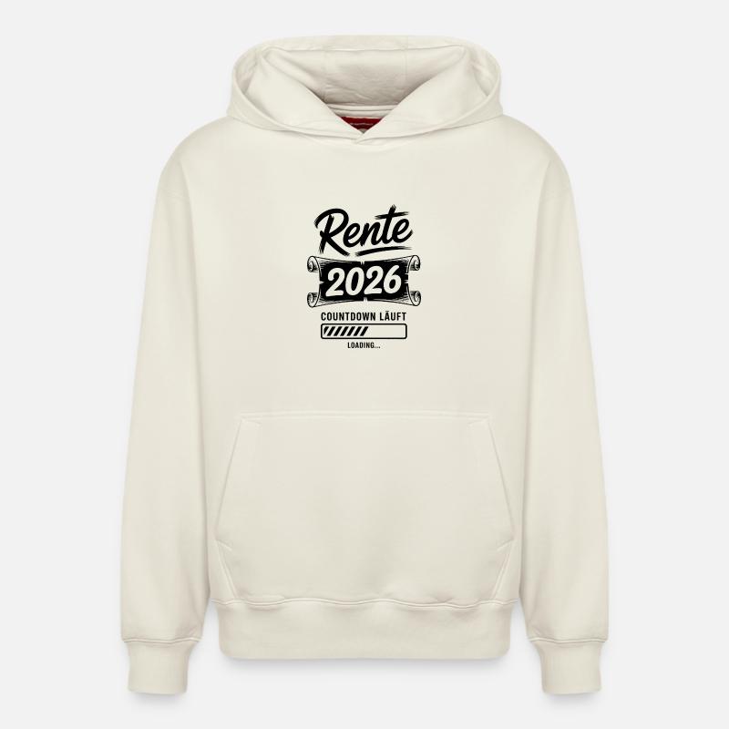 Rente Countdown 2026 - Relaxed Unisex Organic Hoodie – von SPREAD - Naturweiß