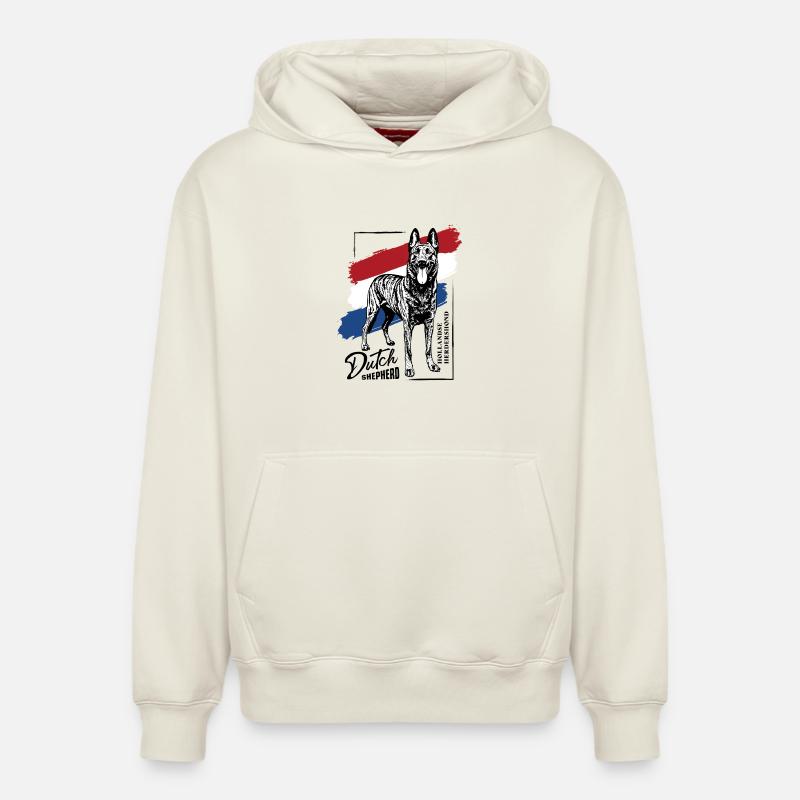 Dutch Shepherd - Dutchie - Relaxed Unisex Organic Hoodie – by SPREAD - off white