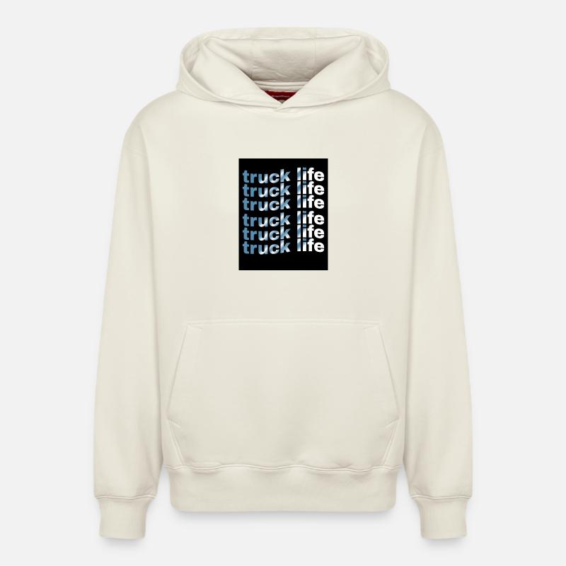 Lkw-Lebensdauer-Rastergradient - Relaxed Unisex Organic Hoodie – von SPREAD - Naturweiß