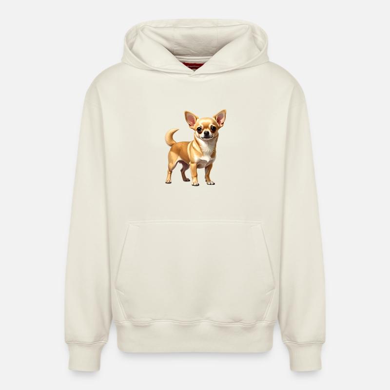 Fawn Chihuahua - Sweat à capuche unisexe décontracté en coton biologique – de SPREAD - blanc cassé