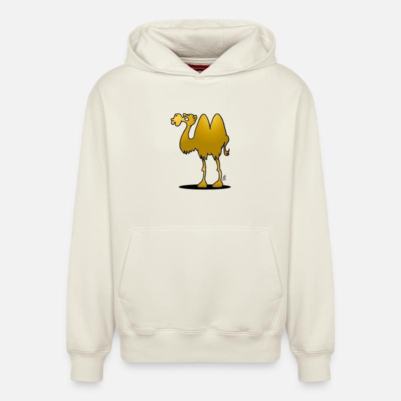 Kamel - Relaxed Unisex Organic Hoodie – von SPREAD - Naturweiß