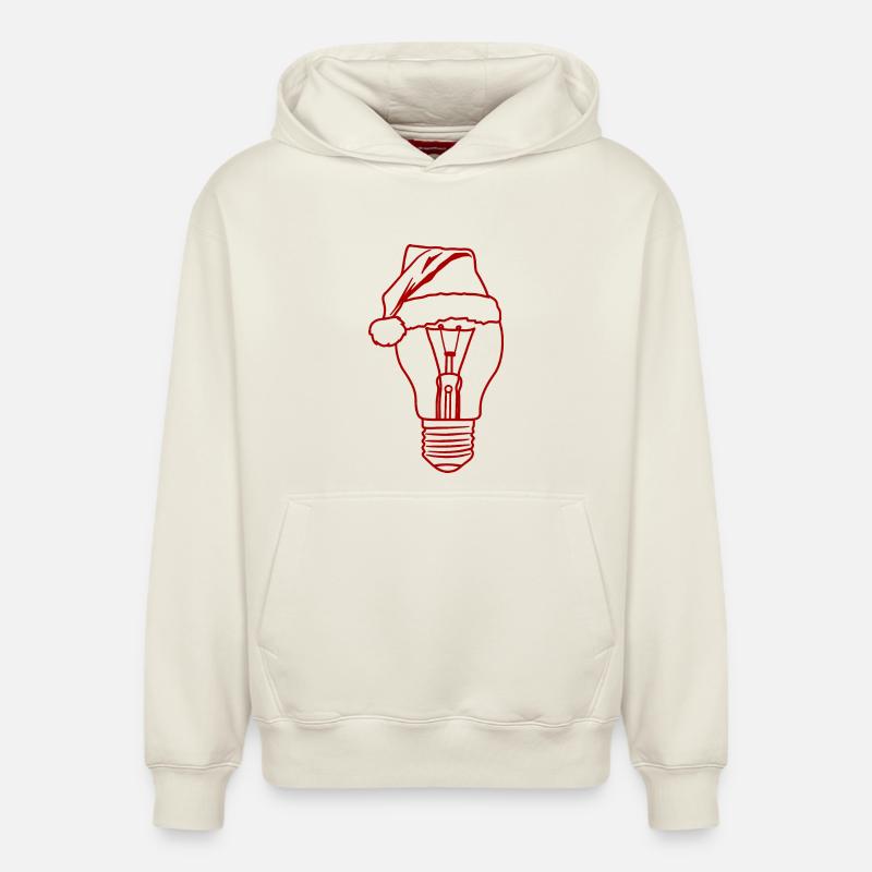 Lumière de Noël - Sweat à capuche unisexe décontracté en coton biologique – de SPREAD - blanc cassé