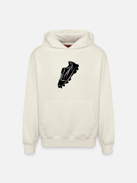 Fußballschuh transparente Schattenfigur - Relaxed Unisex Organic Hoodie – von SPREAD - Naturweiß
