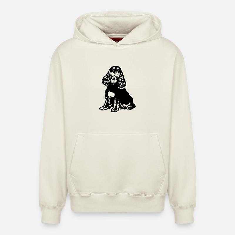 Cocker Spaniel - Relaxed Unisex Organic Hoodie – by SPREAD - off white