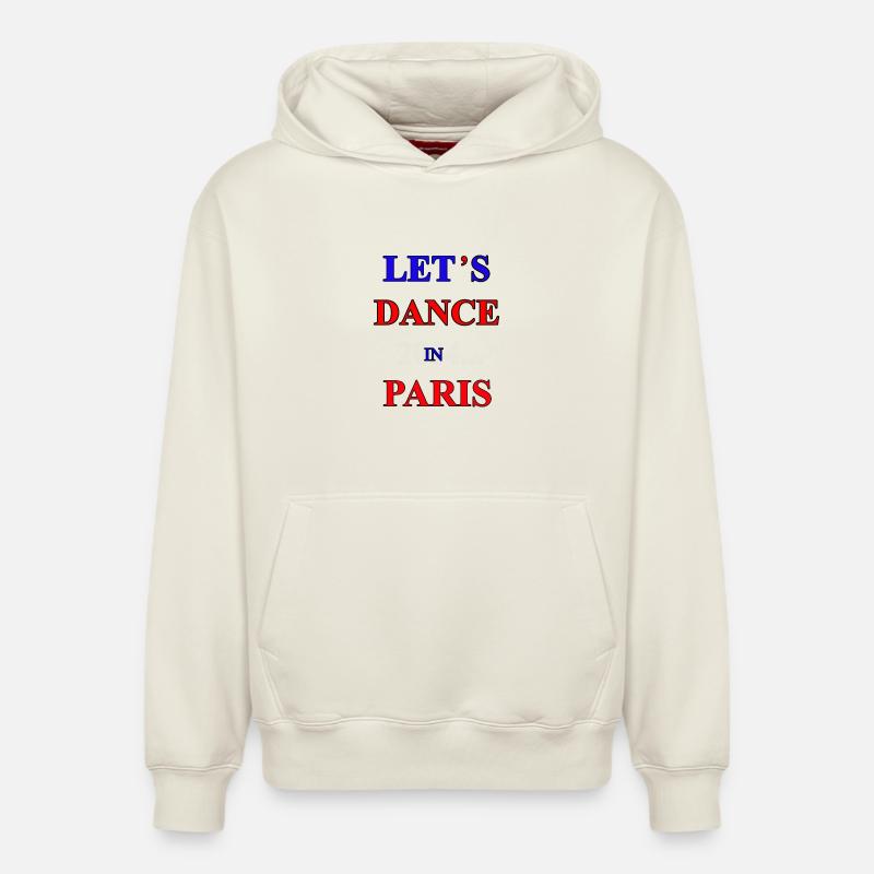 Soirée dansante à Paris - Sweat à capuche unisexe décontracté en coton biologique – de SPREAD - blanc cassé