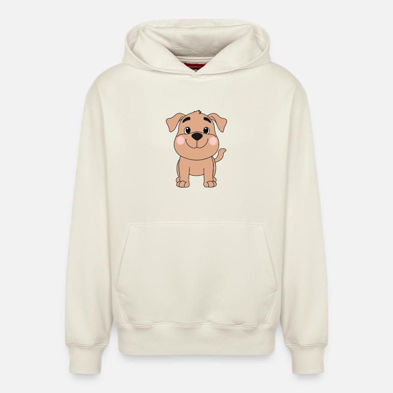 Chien - Sweat à capuche unisexe décontracté en coton biologique – de SPREAD - blanc cassé
