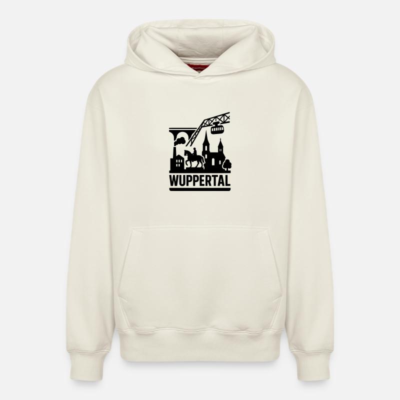 Wuppertal Silhouette - Sweat à capuche unisexe décontracté en coton biologique – de SPREAD - blanc cassé