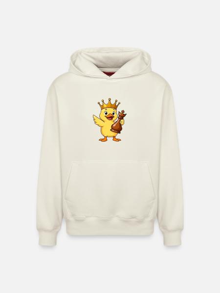 Funny Duck Chess Player King Queen Cartoon - Relaxed Unisex Organic Hoodie – by SPREAD - off white