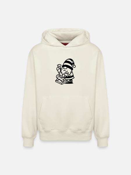Gingerbread Baking Gnome - Relaxed Unisex Organic Hoodie – by SPREAD - off white
