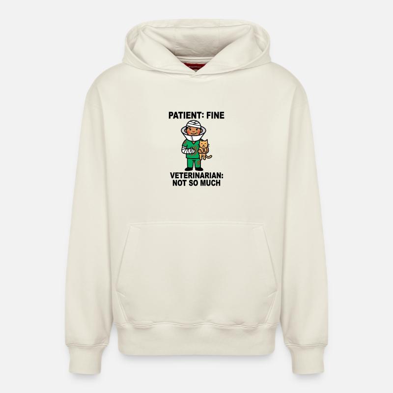 Médecin héros bandé avec chat - Sweat à capuche unisexe décontracté en coton biologique – de SPREAD - blanc cassé