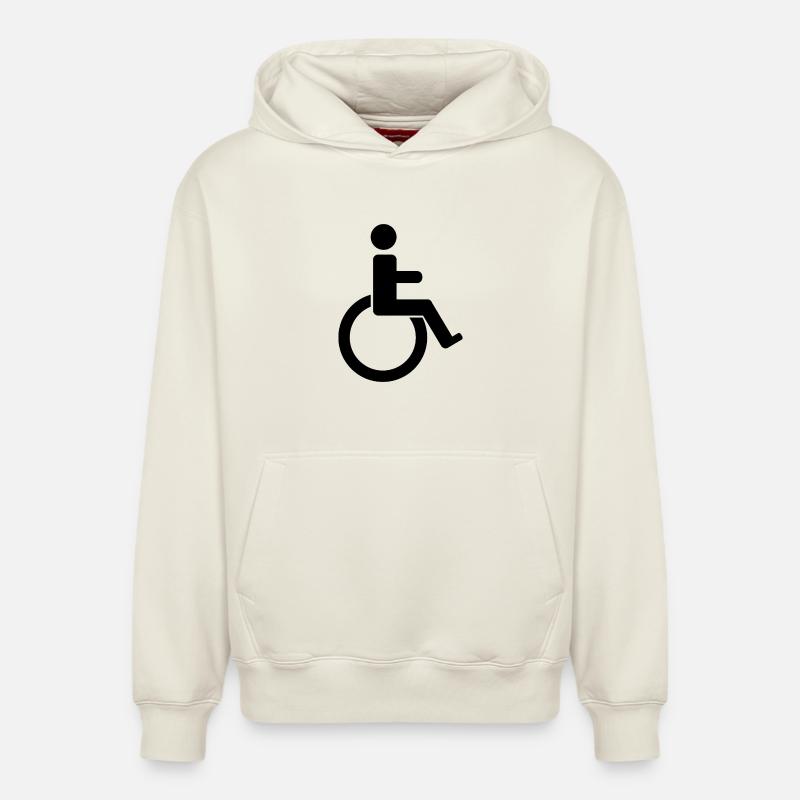 Panneau de handicap - Sweat à capuche unisexe décontracté en coton biologique – de SPREAD - blanc cassé