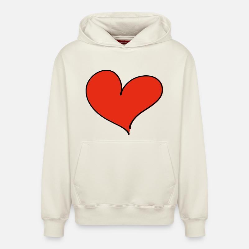Cœur / Amour - Sweat à capuche unisexe décontracté en coton biologique – de SPREAD - blanc cassé