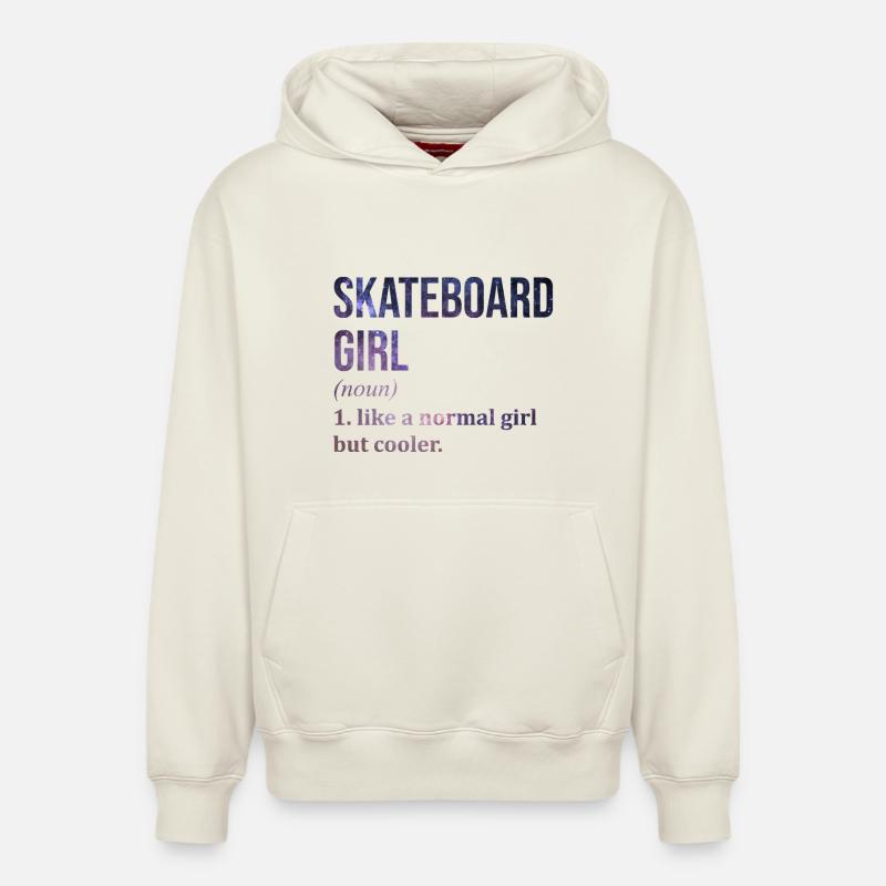 skateboard - Sweat à capuche unisexe décontracté en coton biologique – de SPREAD - blanc cassé