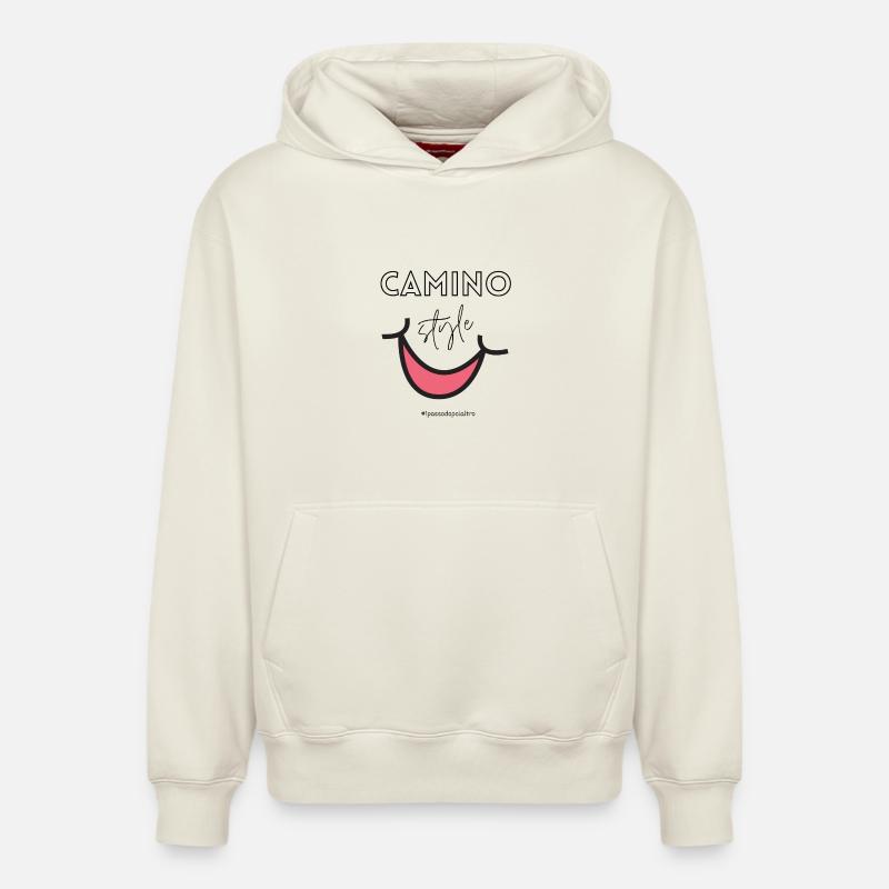 Style de cheminée Smile - Sweat à capuche unisexe décontracté en coton biologique – de SPREAD - blanc cassé