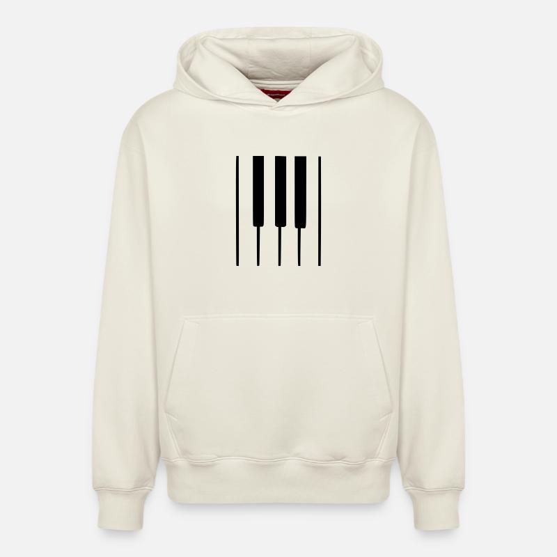 Touches de piano - Sweat à capuche unisexe décontracté en coton biologique – de SPREAD - blanc cassé