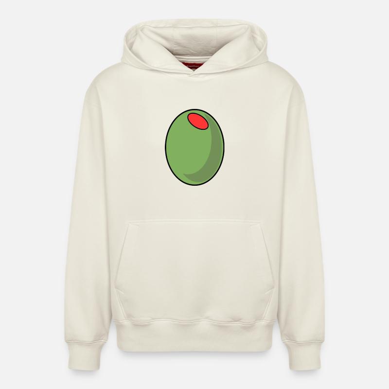 POIVRONS D’OLIVE VERTE - Sweat à capuche unisexe décontracté en coton biologique – de SPREAD - blanc cassé