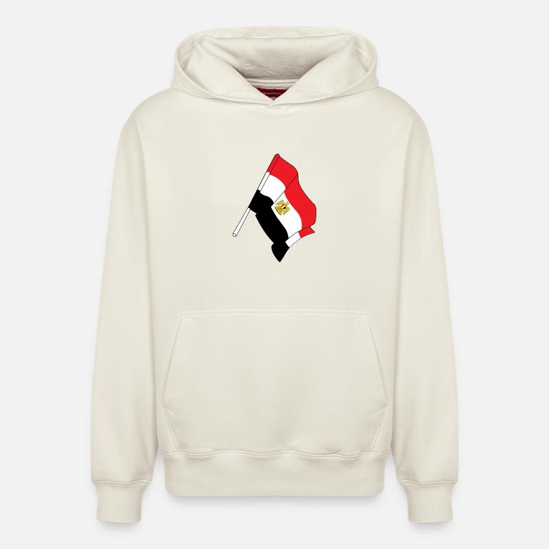 Drapeau : Égypte - Sweat à capuche unisexe décontracté en coton biologique – de SPREAD - blanc cassé