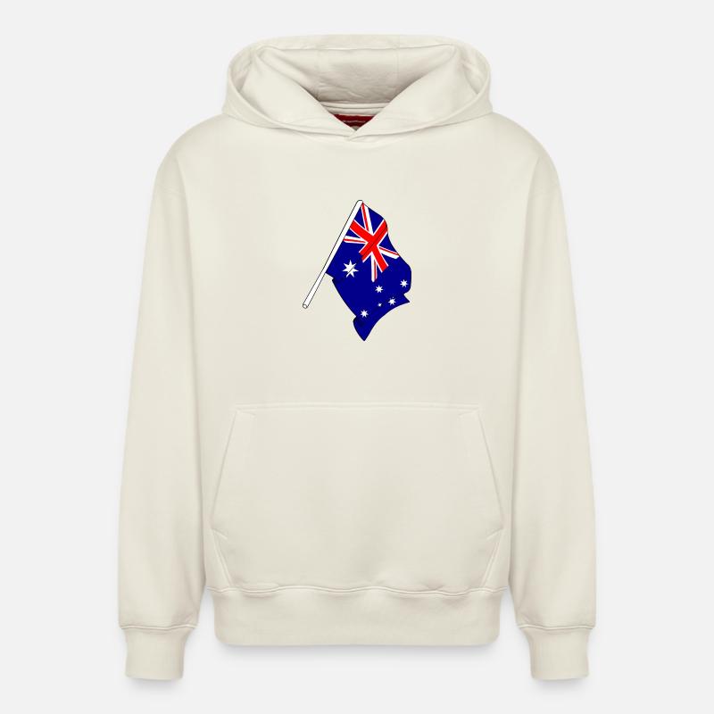 Drapeau de l’Australie - Sweat à capuche unisexe décontracté en coton biologique – de SPREAD - blanc cassé