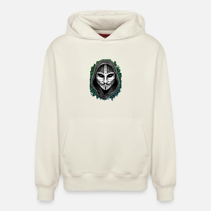 Anonymous Hacker - Relaxed Unisex Organic Hoodie – von SPREAD - Naturweiß
