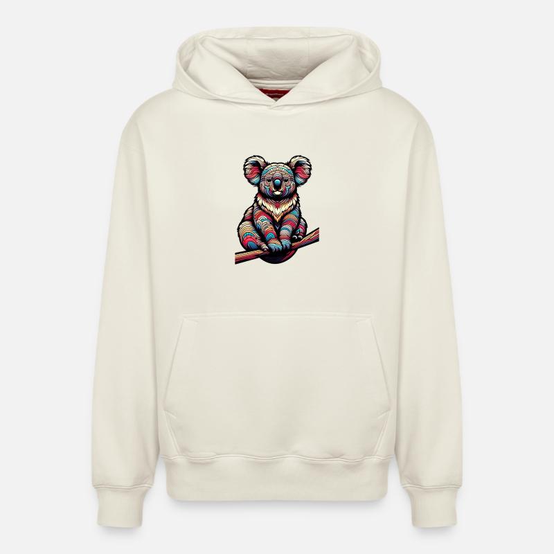 Koala - Sweat à capuche unisexe décontracté en coton biologique – de SPREAD - blanc cassé