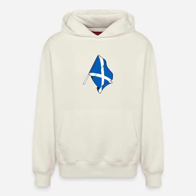 Drapeau Ecosse - Sweat à capuche unisexe décontracté en coton biologique – de SPREAD - blanc cassé