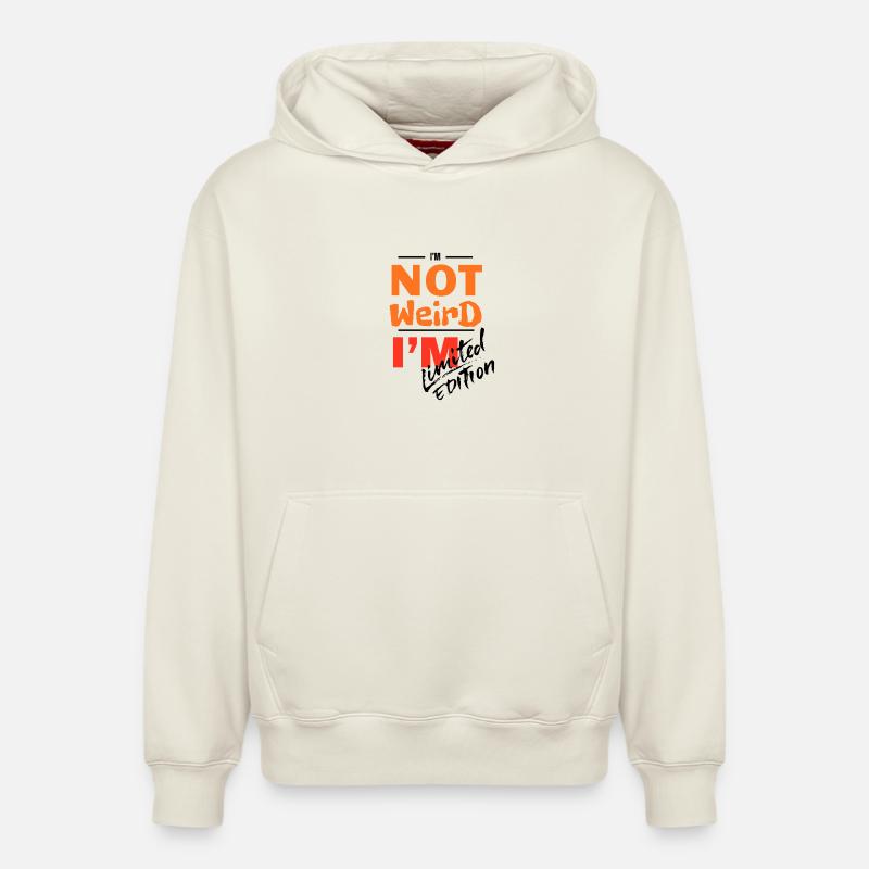 Pas bizarre, je suis Bold Gradient - Sweat à capuche unisexe décontracté en coton biologique – de SPREAD - blanc cassé