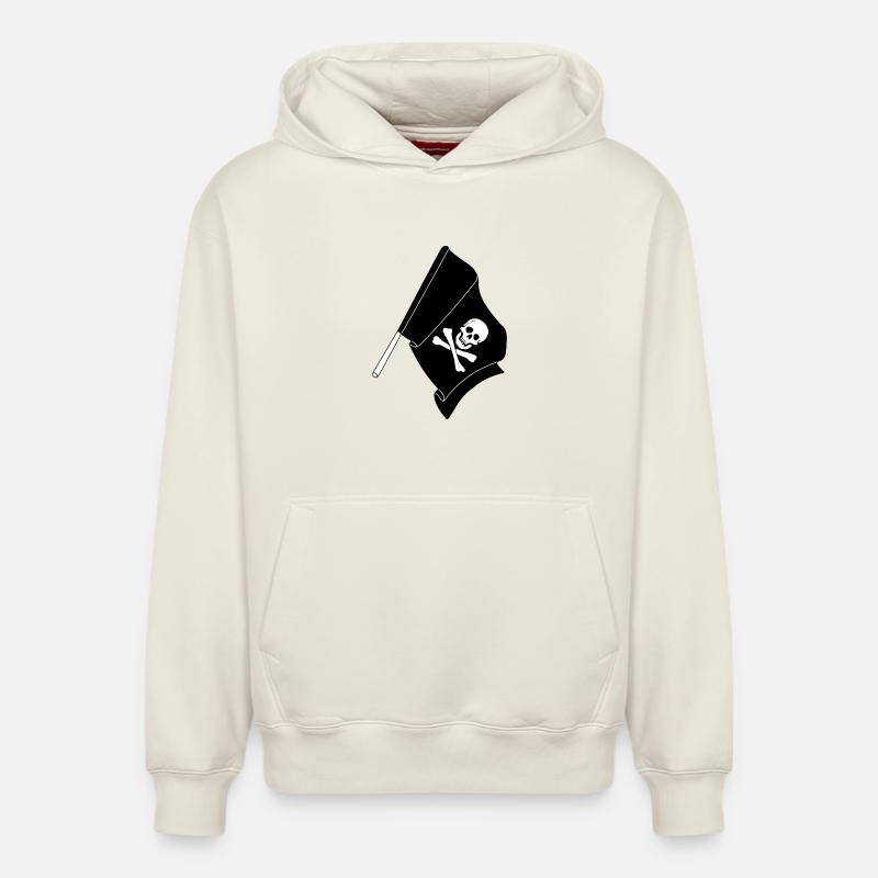 Drapeaux Pirates - Sweat à capuche unisexe décontracté en coton biologique – de SPREAD - blanc cassé