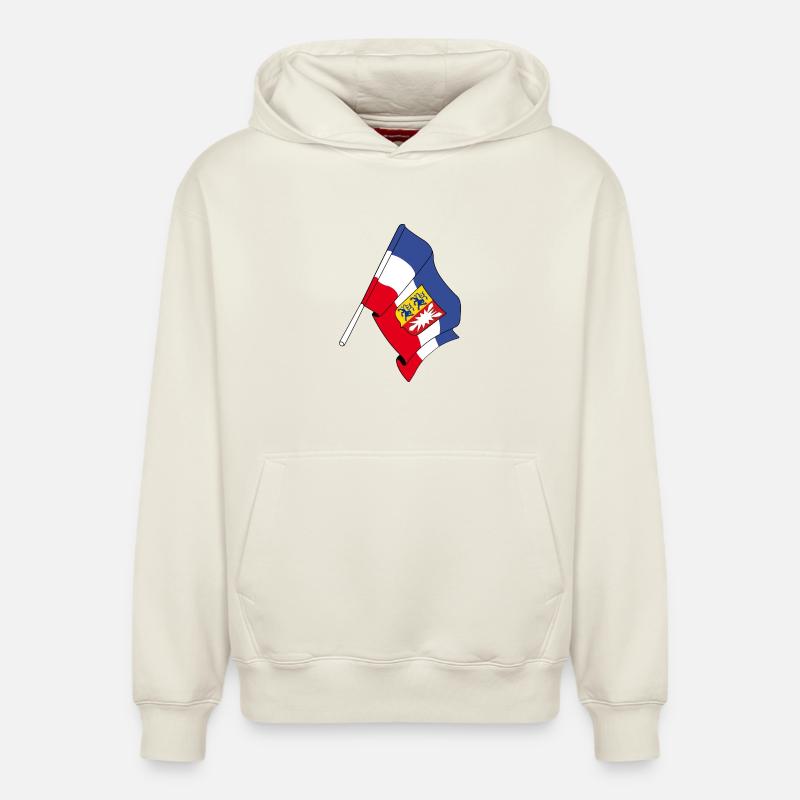 Drapeau du Schleswig Holstein - Sweat à capuche unisexe décontracté en coton biologique – de SPREAD - blanc cassé