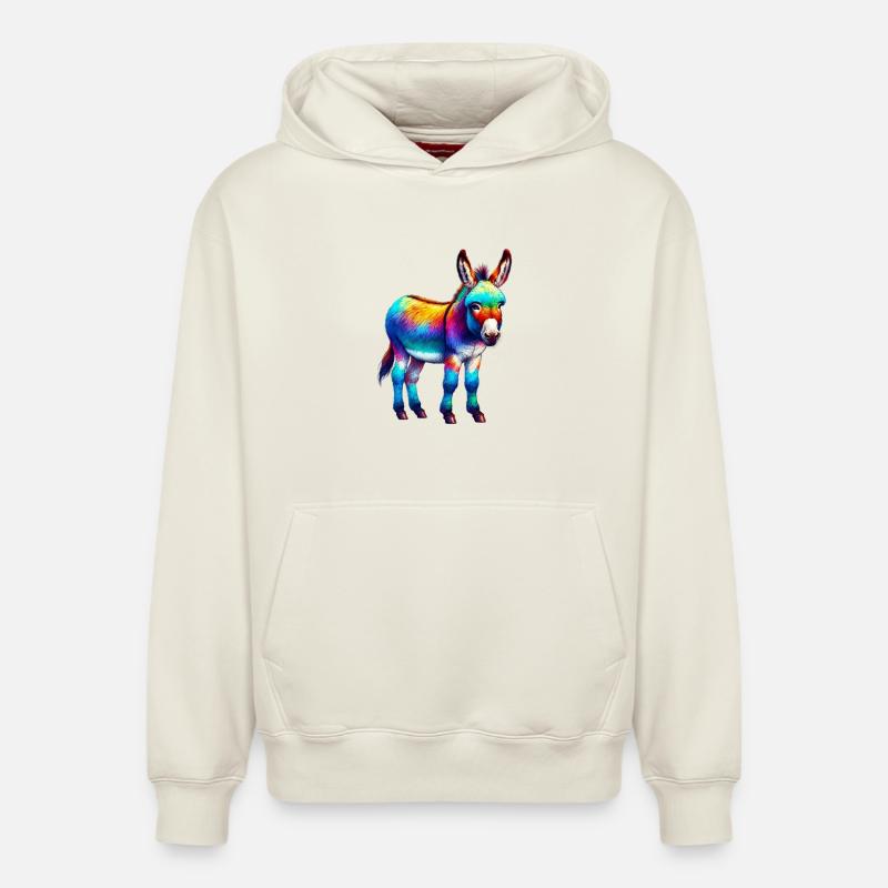 Mule âne - Sweat à capuche unisexe décontracté en coton biologique – de SPREAD - blanc cassé