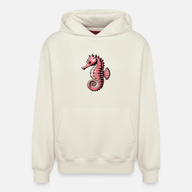 Seepferdchen - Relaxed Unisex Organic Hoodie – von SPREAD - Naturweiß