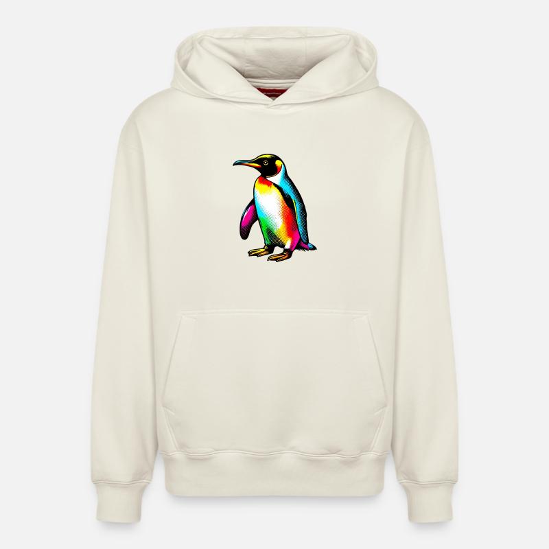 Pingouin - Sweat à capuche unisexe décontracté en coton biologique – de SPREAD - blanc cassé
