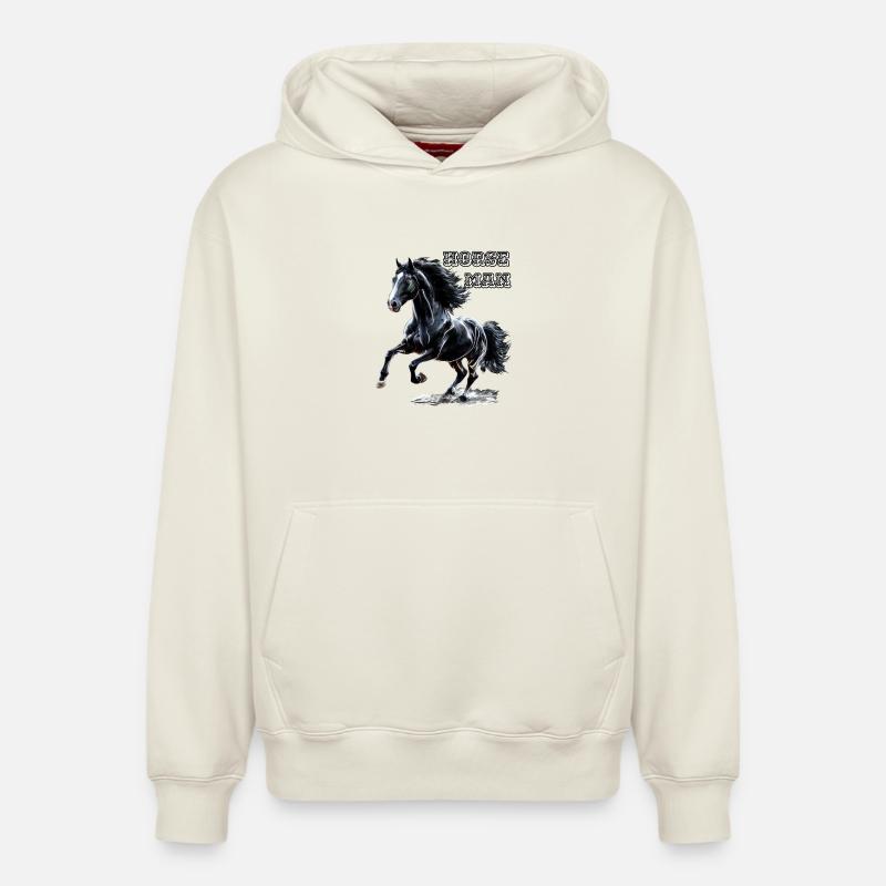 Cavalier - Etalon - Sweat à capuche unisexe décontracté en coton biologique – de SPREAD - blanc cassé