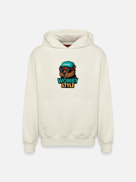 Womby Style Beaver with Sunglasses - Relaxed Unisex Organic Hoodie – by SPREAD - off white