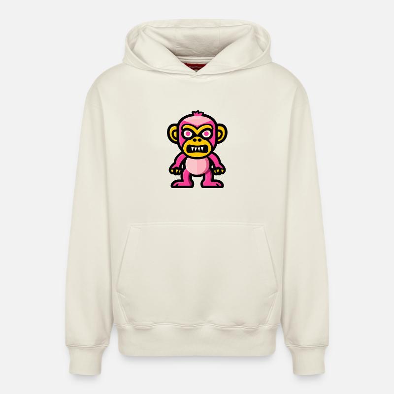Singe Halloween Bande Dessinée Drôle - Sweat à capuche unisexe décontracté en coton biologique – de SPREAD - blanc cassé