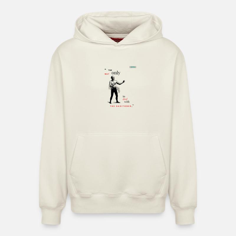 BARITONES PARODY design 001 - Sweat à capuche unisexe décontracté en coton biologique – de SPREAD - blanc cassé