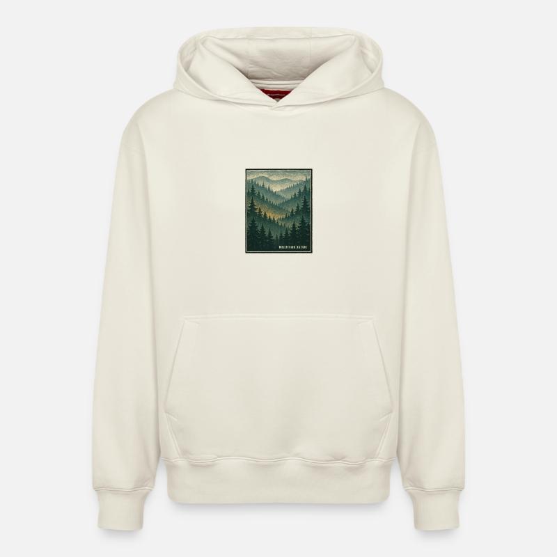 NATURE MURMURANTE - Sweat à capuche unisexe décontracté en coton biologique – de SPREAD - blanc cassé