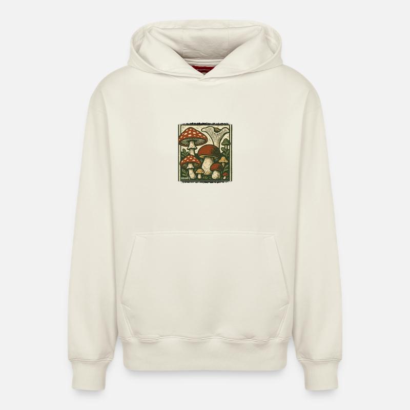 Sauvage - Sweat à capuche unisexe décontracté en coton biologique – de SPREAD - blanc cassé