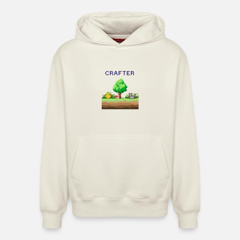 Pixel Crafter Waldabenteuer - Relaxed Unisex Organic Hoodie – von SPREAD - Naturweiß