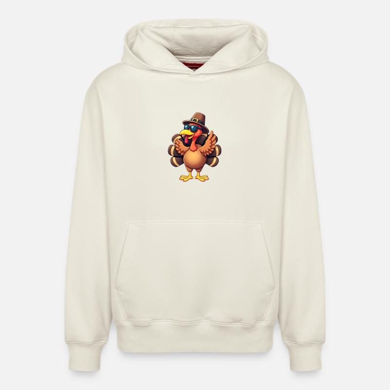 Thanksgiving Drôle Dinde de Thanksgiving - Sweat à capuche unisexe décontracté en coton biologique – de SPREAD - blanc cassé