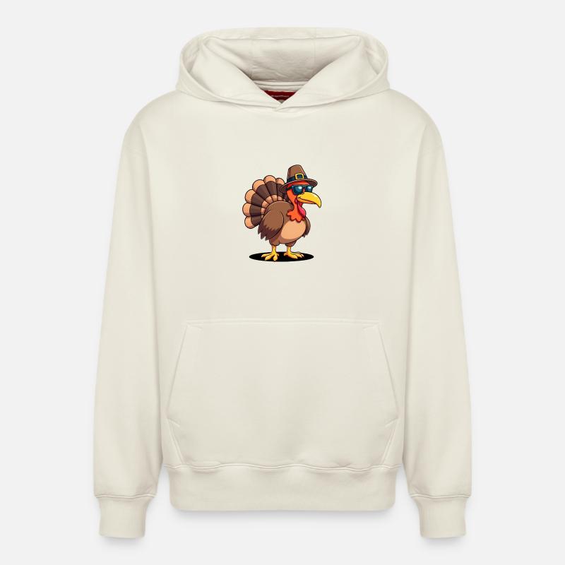 Thanksgiving Drôle Dinde de Thanksgiving - Sweat à capuche unisexe décontracté en coton biologique – de SPREAD - blanc cassé