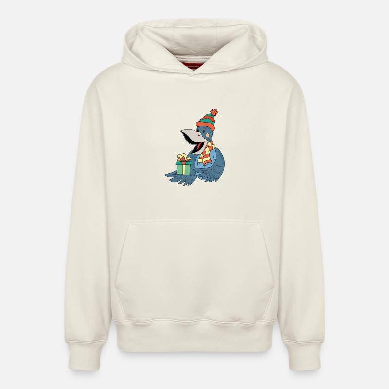 Noël - Sweat à capuche unisexe décontracté en coton biologique – de SPREAD - blanc cassé