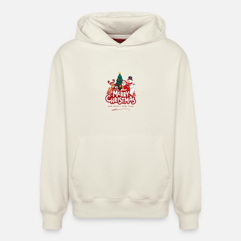 Frohe Weihnachten | Festliche Weihnachtskleidung & Geschenke - Relaxed Unisex Organic Hoodie – von SPREAD - Naturweiß