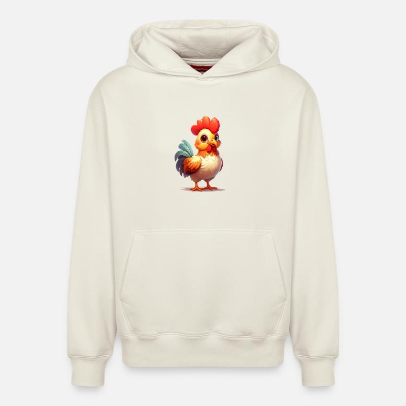 Coq mignon - Sweat à capuche unisexe décontracté en coton biologique – de SPREAD - blanc cassé