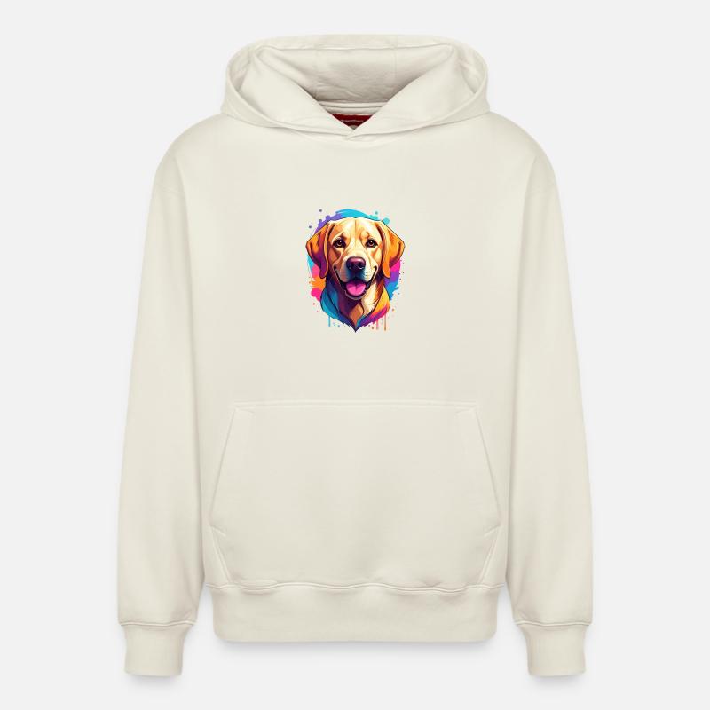 Labrador Retriever - Sweat à capuche unisexe décontracté en coton biologique – de SPREAD - blanc cassé