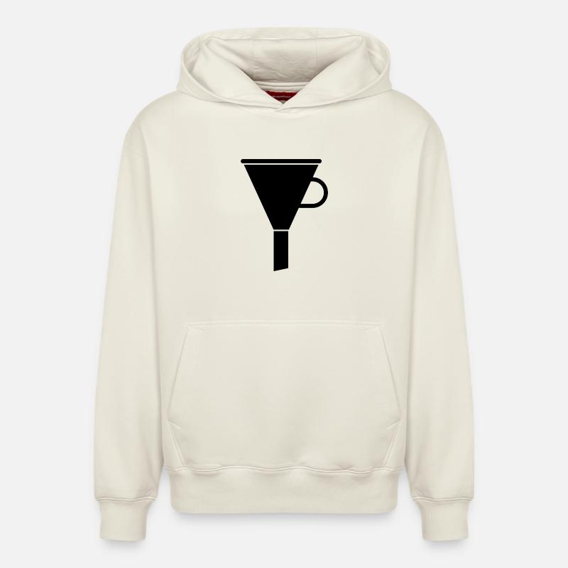 Entonnoir - Sweat à capuche unisexe décontracté en coton biologique – de SPREAD - blanc cassé