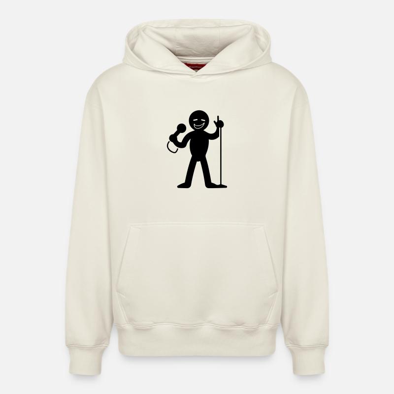 Chanteur avec micro - Sweat à capuche unisexe décontracté en coton biologique – de SPREAD - blanc cassé