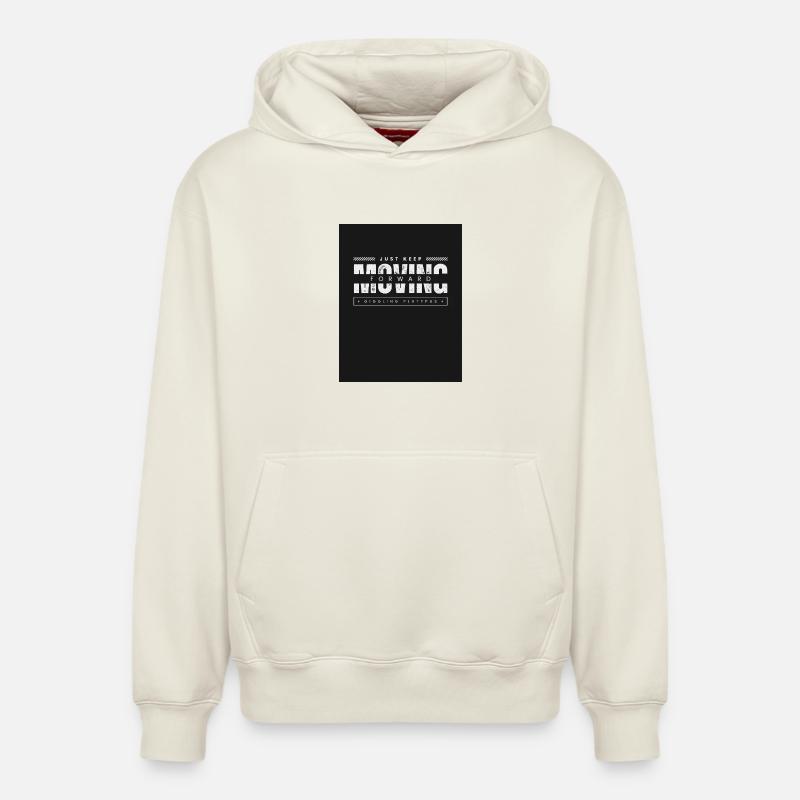 Continue simplement d’avancer, ornithorynque - Sweat à capuche unisexe décontracté en coton biologique – de SPREAD - blanc cassé