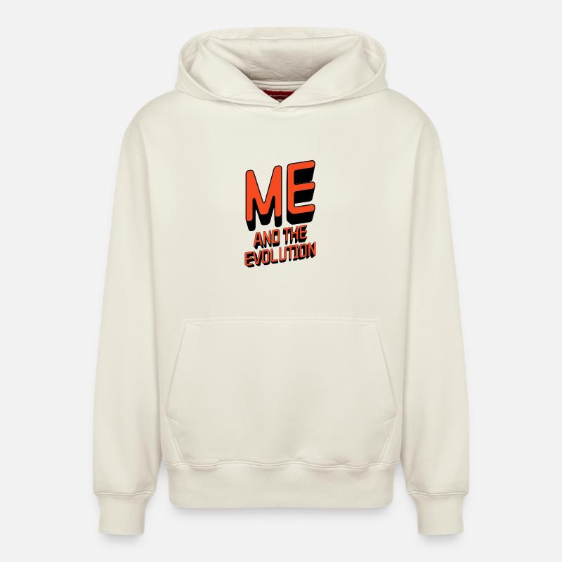Moi et l’évolution - Sweat à capuche unisexe décontracté en coton biologique – de SPREAD - blanc cassé