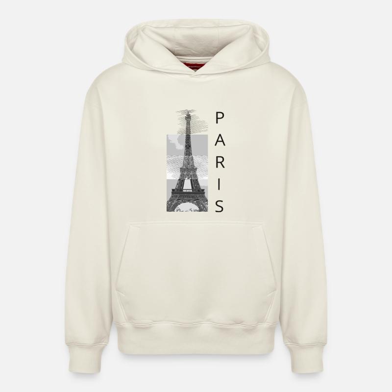 paris - Sweat à capuche unisexe décontracté en coton biologique – de SPREAD - blanc cassé